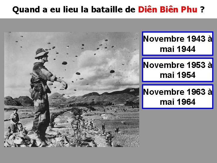 Quand a eu lieu la bataille de Diên Biên Phu ? Diên Biên Phu