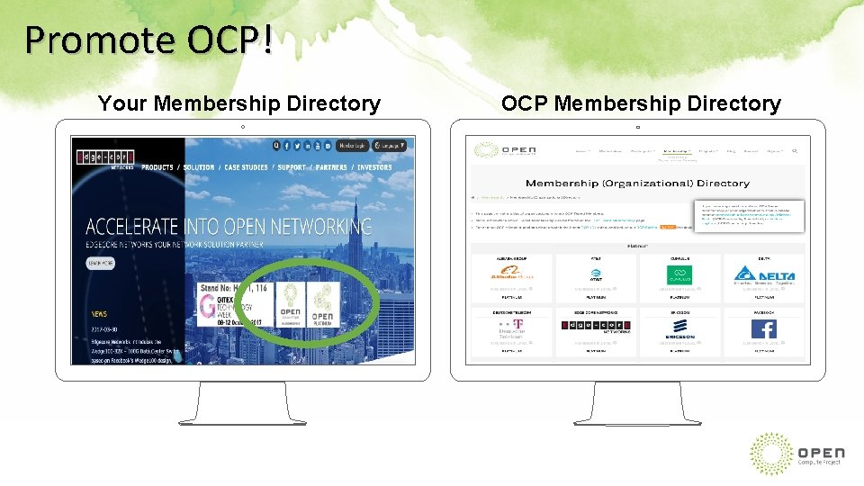 Promote OCP! Your Membership Directory OCP Membership Directory 