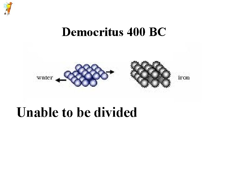 Democritus 400 BC Unable to be divided Democritus 400 BC Unable to be divided