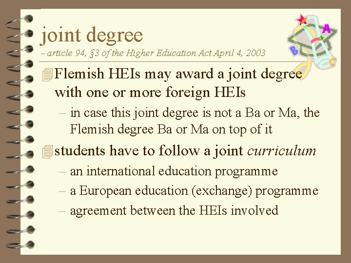 joint degree - article 94, § 3 of the Higher Education Act April 4,