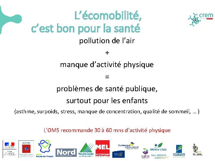 L’écomobilité, c’est bon pour la santé pollution de l’air + manque d’activité physique =