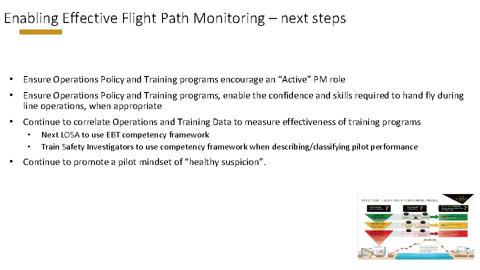 Enabling Effective Flight Path Monitoring – next steps • Ensure Operations Policy and Training