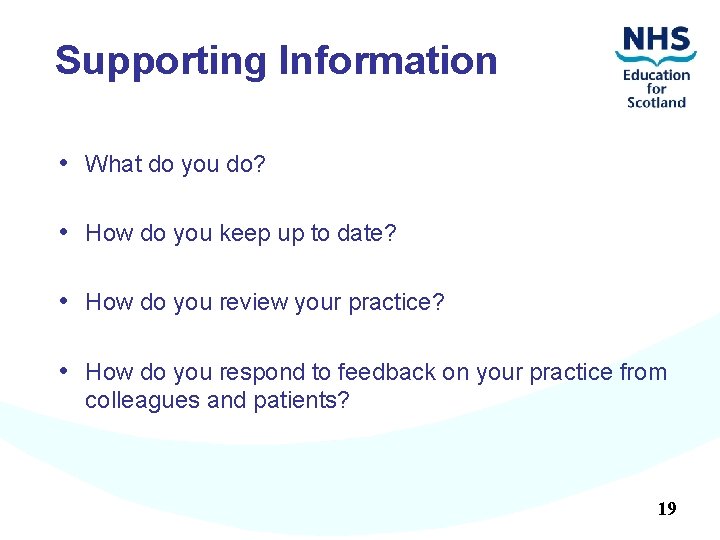 Supporting Information • What do you do? • How do you keep up to