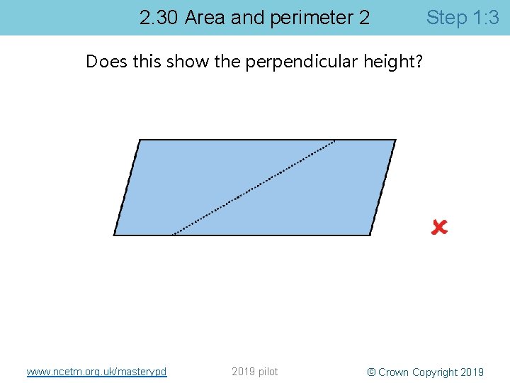 2. 30 Area and perimeter 2 Step 1: 3 Does this show the perpendicular