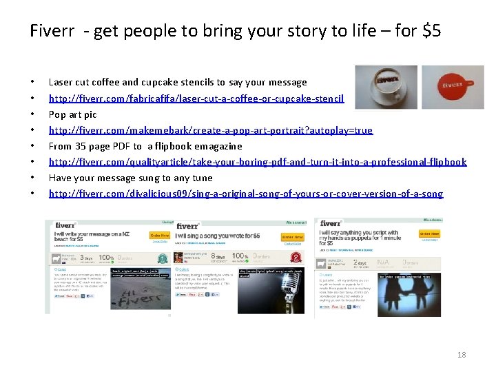 Fiverr - get people to bring your story to life – for $5 •