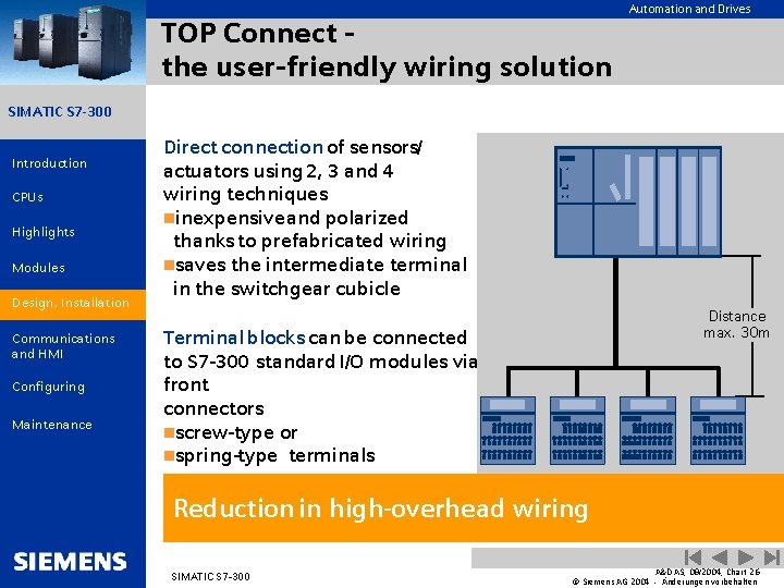 Automation and Drives TOP Connect the user-friendly wiring solution SIMATIC S 7 -300 Introduction