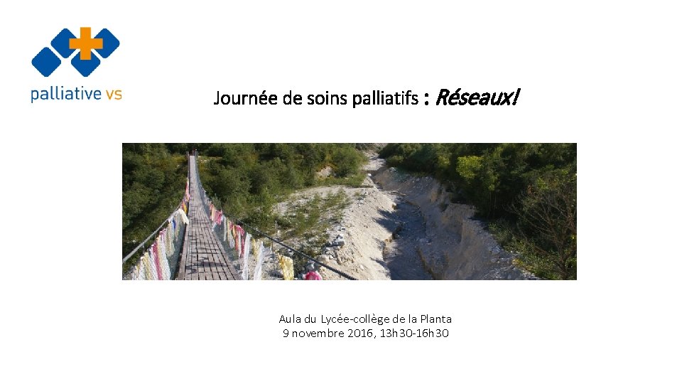 Journée de soins palliatifs : Réseaux! Aula du Lycée-collège de la Planta 9 novembre