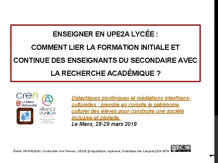 ENSEIGNER EN UPE 2 A LYCÉE : COMMENT LIER LA FORMATION INITIALE ET CONTINUE