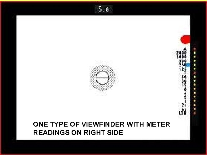 ONE TYPE OF VIEWFINDER WITH METER READINGS ON RIGHT SIDE 