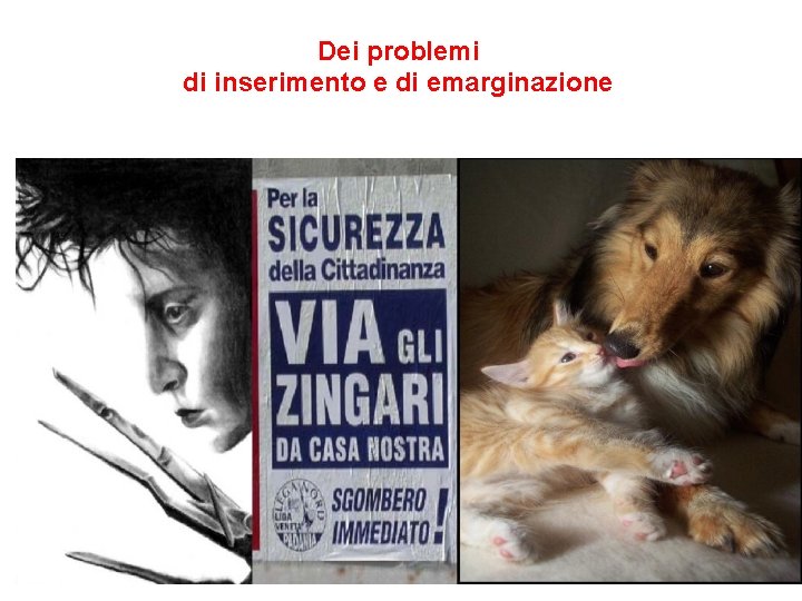 Dei problemi di inserimento e di emarginazione 