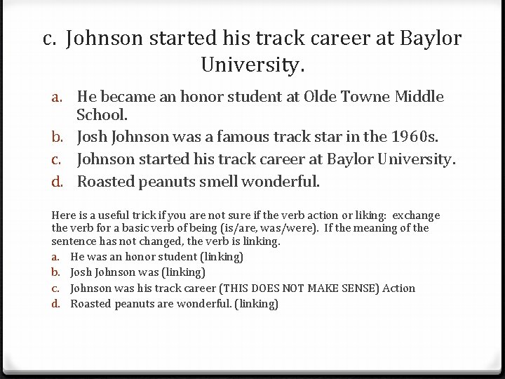 c. Johnson started his track career at Baylor University. a. He became an honor