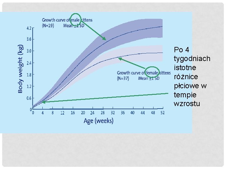 Po 4 tygodniach istotne różnice płciowe w tempie wzrostu 