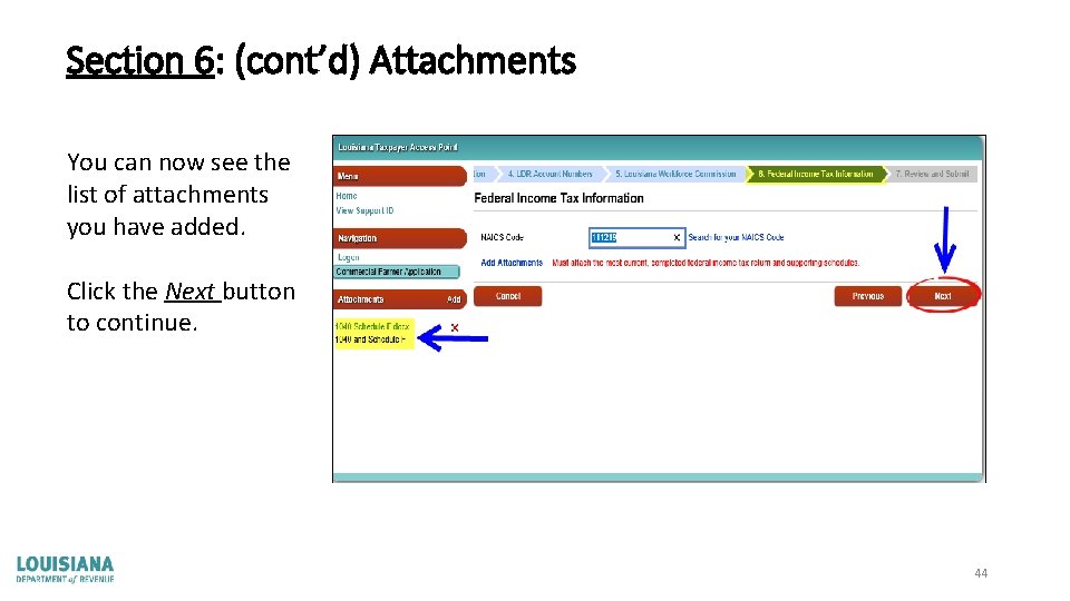 Section 6: (cont’d) Attachments You can now see the list of attachments you have