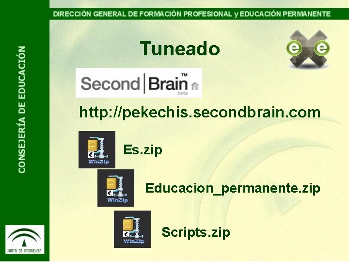 Tuneado http: //pekechis. secondbrain. com Es. zip Educacion_permanente. zip Scripts. zip 