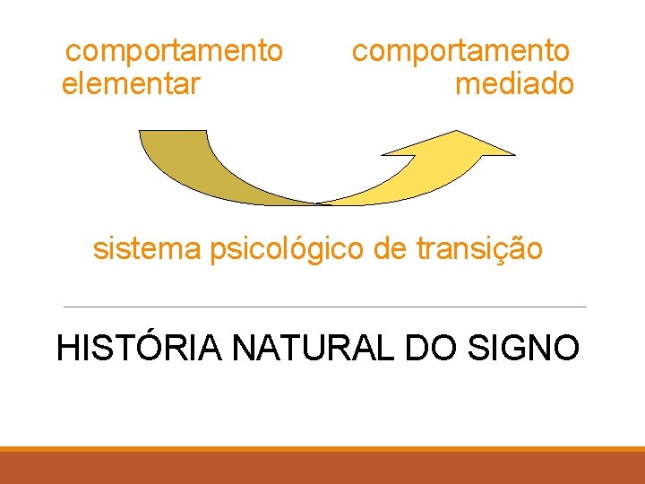 comportamento elementar mediado sistema psicológico de transição HISTÓRIA NATURAL DO SIGNO 