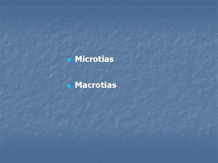n Microtias n Macrotias 