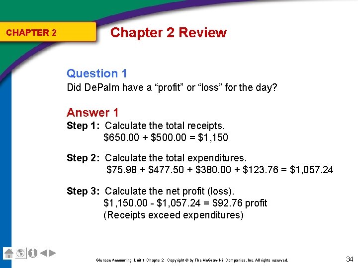 CHAPTER 2 Chapter 2 Review Question 1 Did De. Palm have a “profit” or CHAPTER 2 Chapter 2 Review Question 1 Did De. Palm have a “profit” or