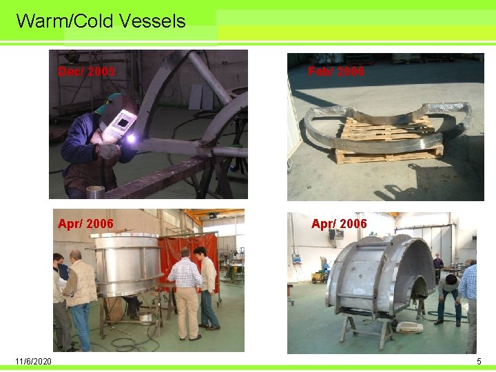 Warm/Cold Vessels 11/6/2020 Dec/ 2005 Feb/ 2006 Apr/ 2006 5 