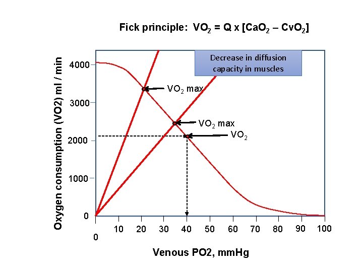 Oxygen consumption (VO 2) ml / min Fick principle: VO 2 = Q x Oxygen consumption (VO 2) ml / min Fick principle: VO 2 = Q x