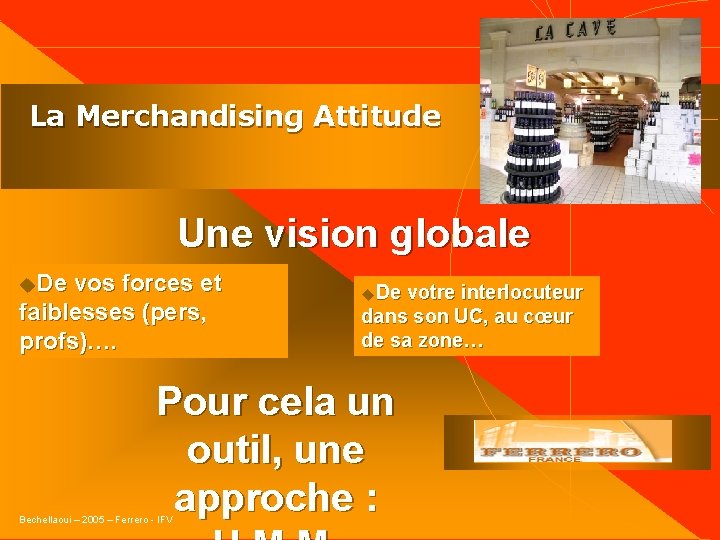  La Merchandising Attitude Une vision globale u. De vos forces et faiblesses (pers,