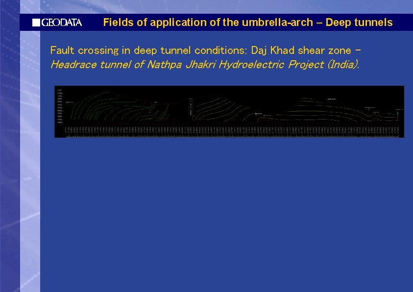 Fields of application of the umbrella-arch – Deep tunnels Fault crossing in deep tunnel