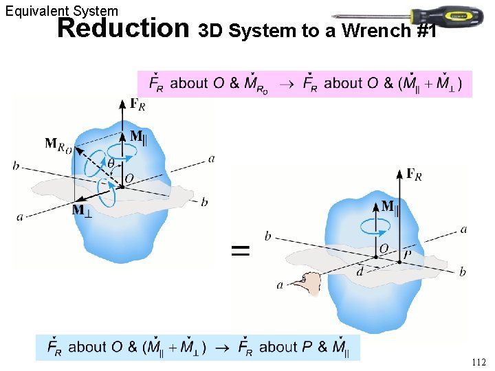 Equivalent System Reduction 3 D System to a Wrench #1 112 