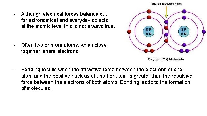 - Although electrical forces balance out for astronomical and everyday objects, at the atomic