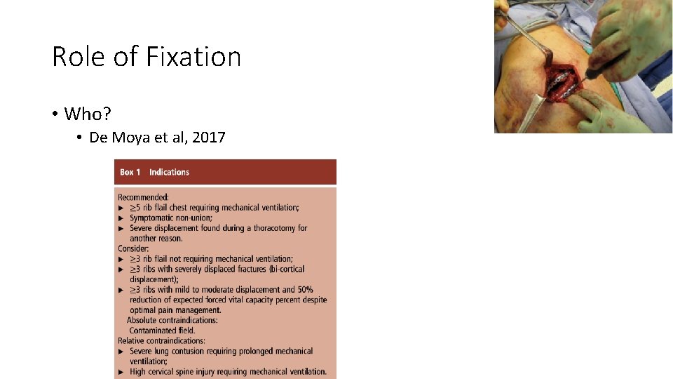 Role of Fixation • Who? • De Moya et al, 2017 