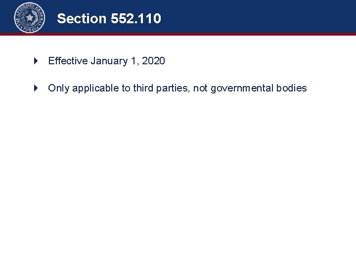 Section 552. 110 4 Effective January 1, 2020 4 Only applicable to third parties,