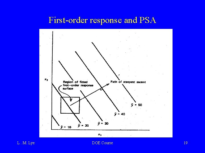 First-order response and PSA L. M. Lye DOE Course 19 