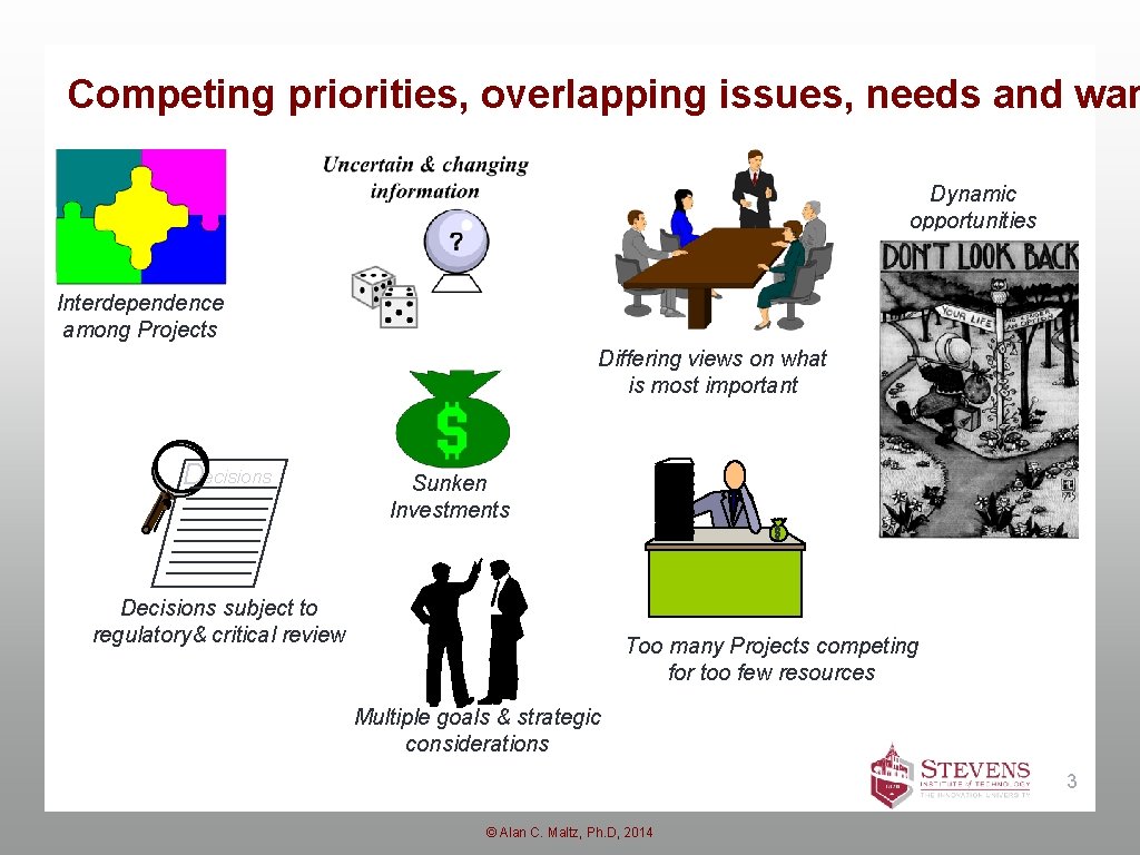 Competing priorities, overlapping issues, needs and wan Dynamic opportunities Interdependence among Projects Differing views Competing priorities, overlapping issues, needs and wan Dynamic opportunities Interdependence among Projects Differing views