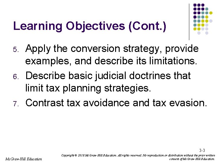 Learning Objectives (Cont. ) 5. 6. 7. Apply the conversion strategy, provide examples, and