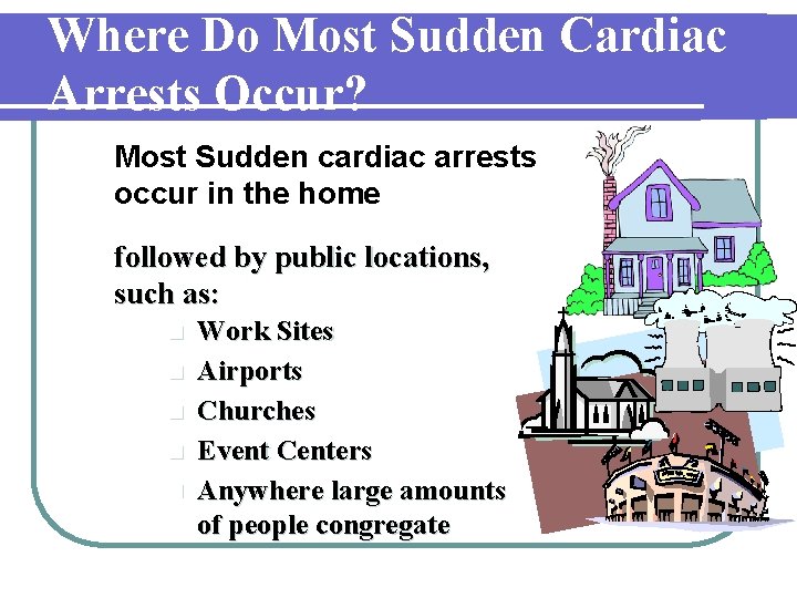 Where Do Most Sudden Cardiac Arrests Occur? Most Sudden cardiac arrests occur in the