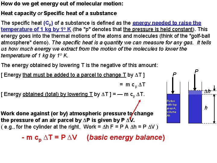 How do we get energy out of molecular motion: Heat capacity or Specific heat