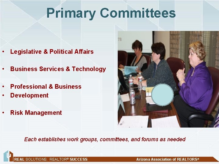 Primary Committees • Legislative & Political Affairs • Business Services & Technology • Professional