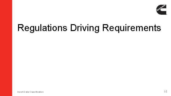Regulations Driving Requirements Insert Data Classification 15 Regulations Driving Requirements Insert Data Classification 15