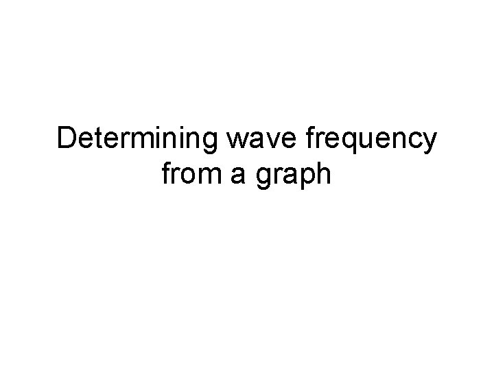 Determining wave frequency from a graph 