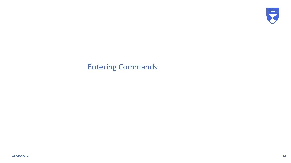 Entering Commands dundee. ac. uk 14 Entering Commands dundee. ac. uk 14