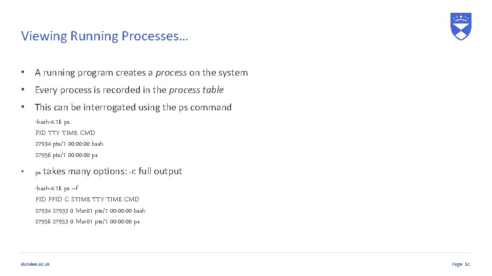 Viewing Running Processes… • A running program creates a process on the system • Viewing Running Processes… • A running program creates a process on the system •
