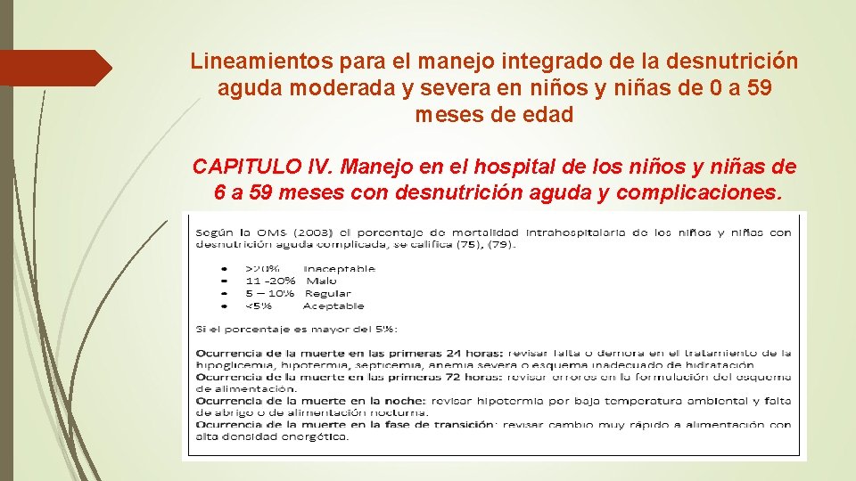 Lineamientos para el manejo integrado de la desnutrición aguda moderada y severa en niños Lineamientos para el manejo integrado de la desnutrición aguda moderada y severa en niños