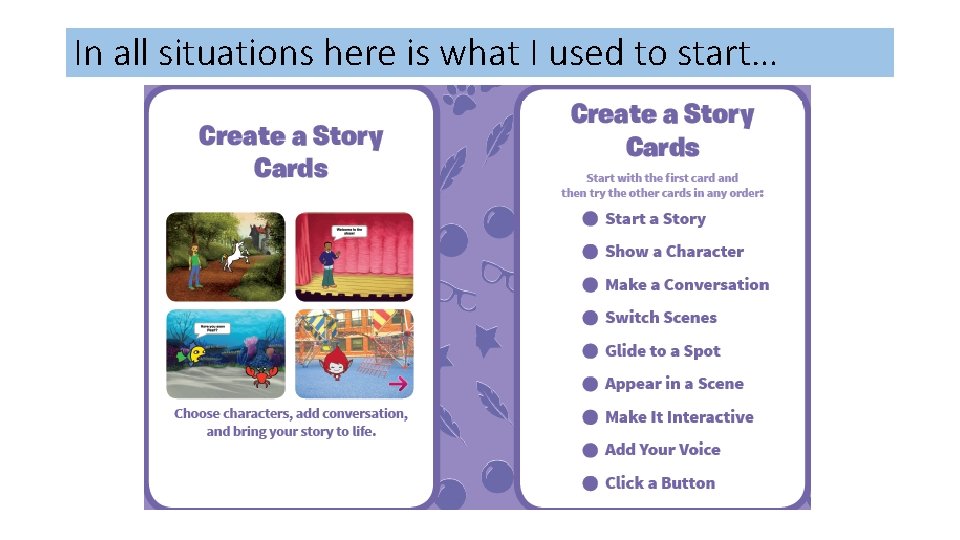 In all situations here is what I used to start… In all situations here is what I used to start…