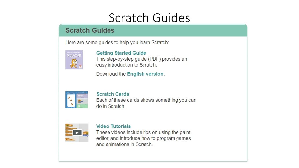 Scratch Guides Scratch Guides