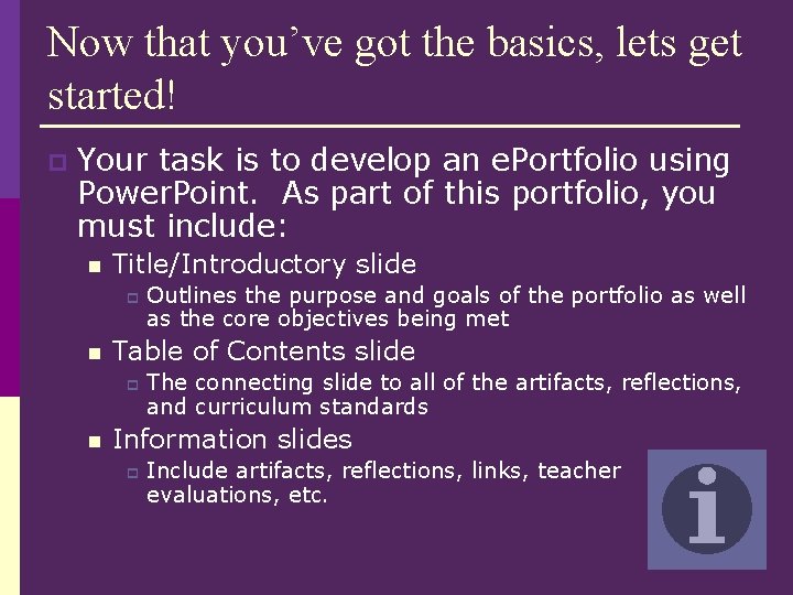 Now that you’ve got the basics, lets get started! p Your task is to