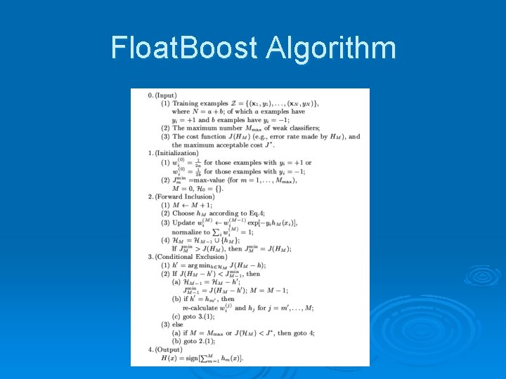 Float. Boost Algorithm 