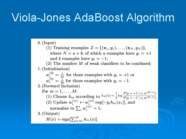 Viola-Jones Ada. Boost Algorithm 