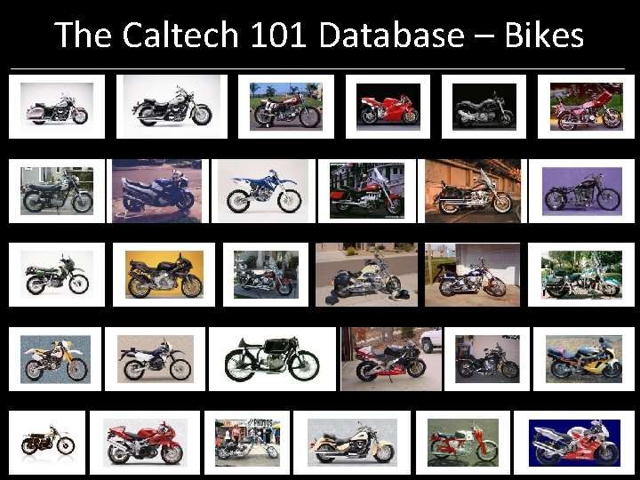 The Caltech 101 Database – Bikes The Caltech 101 Database – Bikes