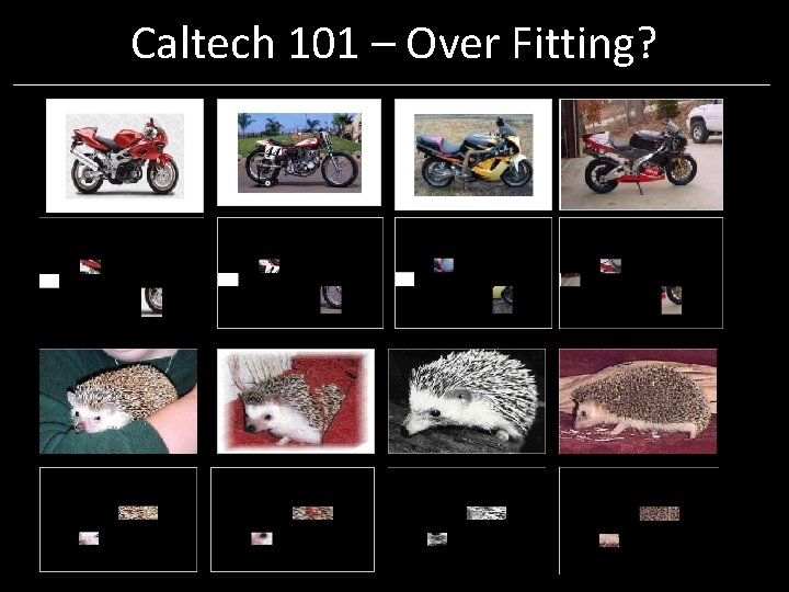 Caltech 101 – Over Fitting? Caltech 101 – Over Fitting?