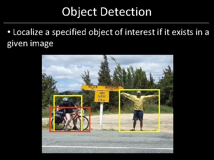 Object Detection • Localize a specified object of interest if it exists in a Object Detection • Localize a specified object of interest if it exists in a