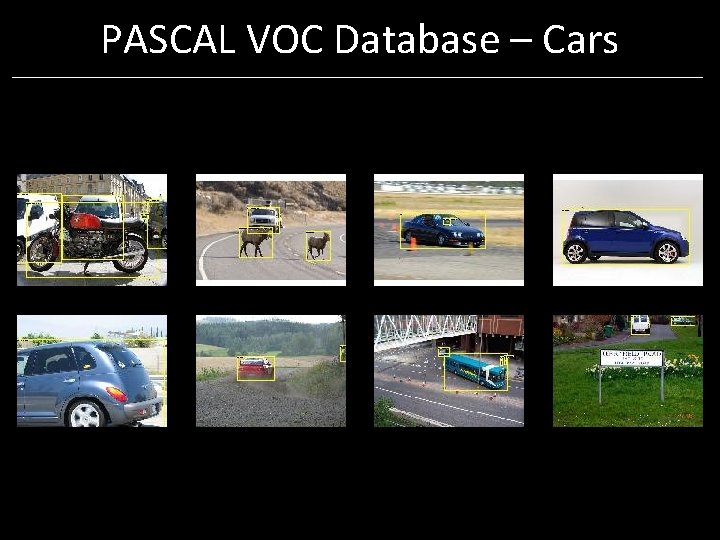 PASCAL VOC Database – Cars PASCAL VOC Database – Cars