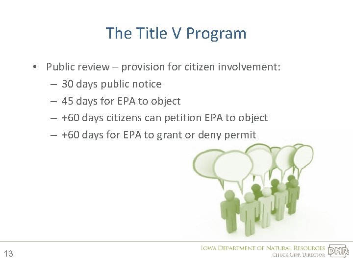 The Title V Program • Public review – provision for citizen involvement: – 30